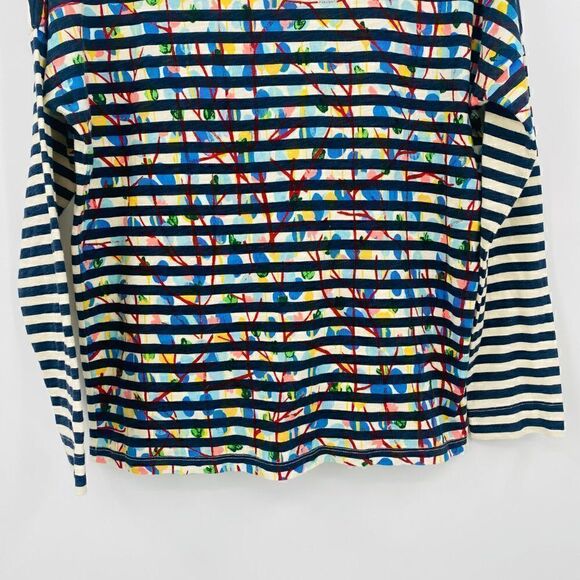 Michael De Feo for J. Crew Size XS Graffiti 3/4 Sleeve Striped Shirt Top - Picture 4 of 8